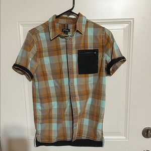 Art Class Boy’s Plaid Shirt - Brown and Blue